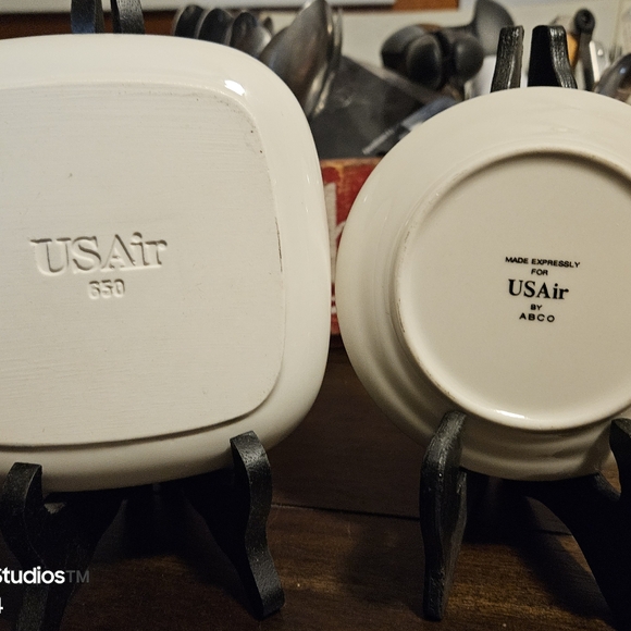 USAir Plate Set Abco China Brand Vintage Airplane Dishes - Picture 3 of 14